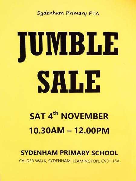 JUMBLE SALE - SYDENHAM PRIMARY SCHOOL - LEAMINGTON SPA