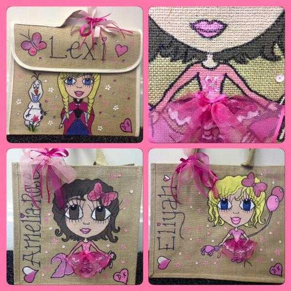 Jute Book bags personalised