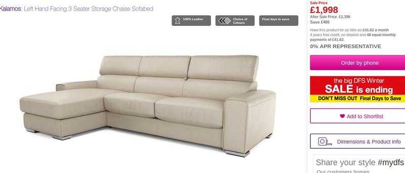 Kalamos Leather Corner Sofa Bed