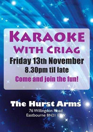 Karaoke at The Hurst Arms in Eastbourne