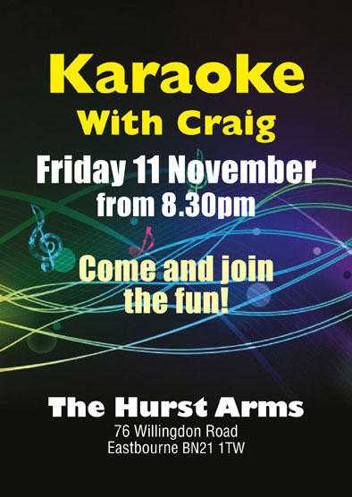 Karaoke with Craig at The Hurst Arms in Eastbourne