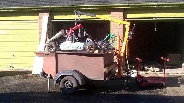 Kart trailer 1 adult and 1 cadet kart with or without crane