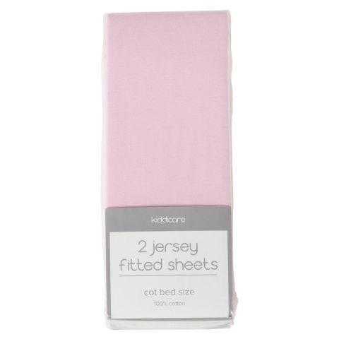 Kiddicare Fitted Cot Sheets 100 Brushed Cotton 140 x 70cm Pink x 2 Used