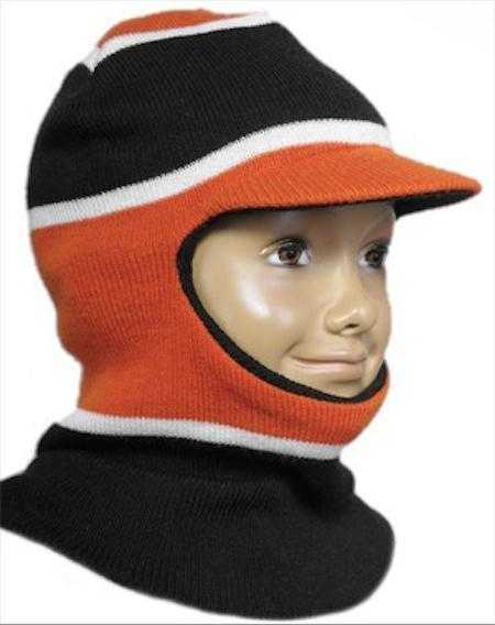 Kids Acrylic Knitted Warm Open Face Balaclava Hat Visor