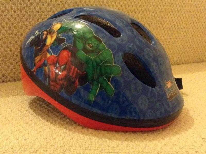 Kids blue and red Avengers cycle helmet