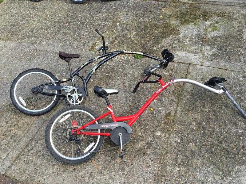 Kids tag along attachment to adult bike