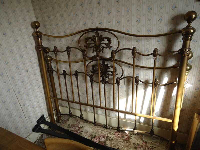 king size Antique brass bed surround