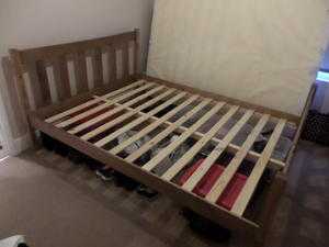 King size bed with large drawer at bottom less than 12 months old