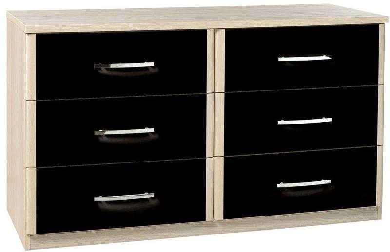 Kingstown Azure Black Chest of Drawer - 6 Drawer