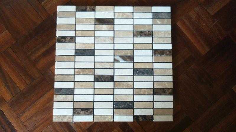 Kitchen tiles brand new-Expresso Marble Mosaic 48x15 36tiles(brand new unused)