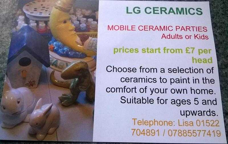 L G Ceramics Mobile Ceramic Parties and Hand-Painted Personalised Gifts