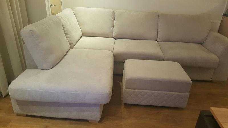 L-shape sofa and footstool