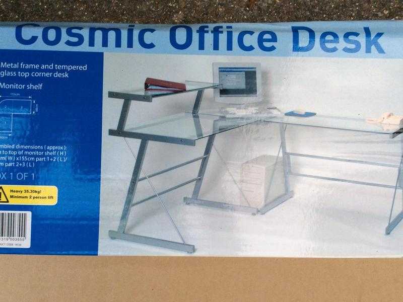 L Shaped Glass Corner Desk