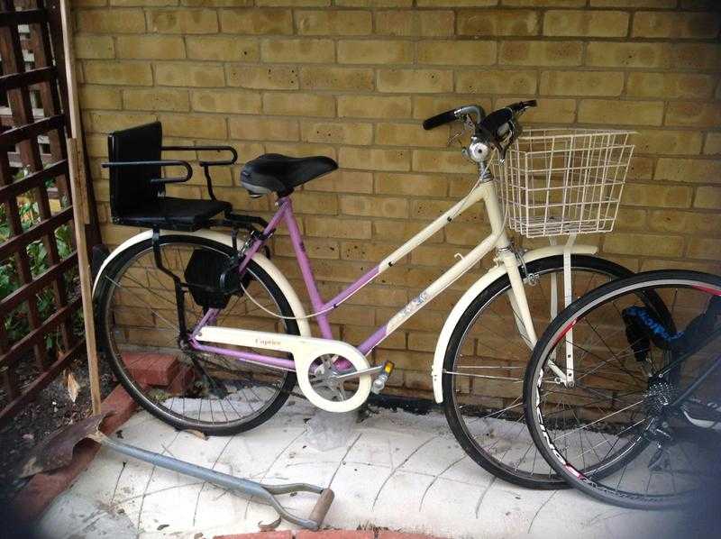 Ladies bike with basket and child seat