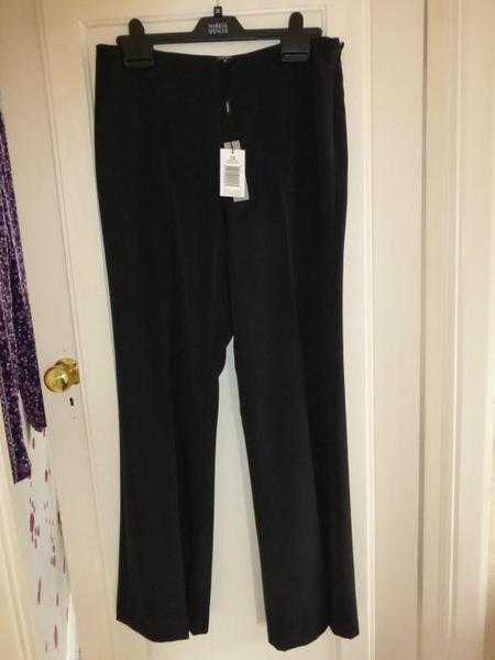 LADIES BLACK BOOT CUT TROUSERS - SIZE 12 BNWT