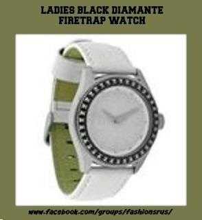 LADIES BLACK DIAMANT FIRE-TRAP WATCH