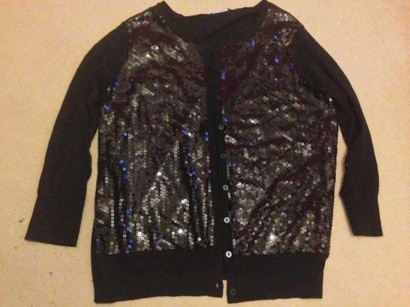 Ladies black sequin cardigan