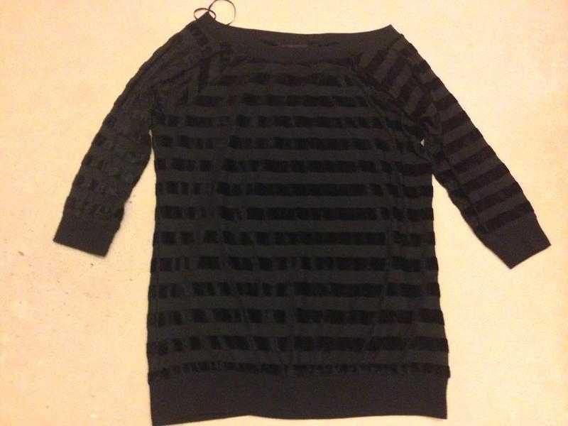 Ladies black striped topjumper