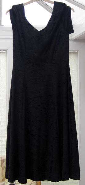 Ladies black velour style dress - size 12