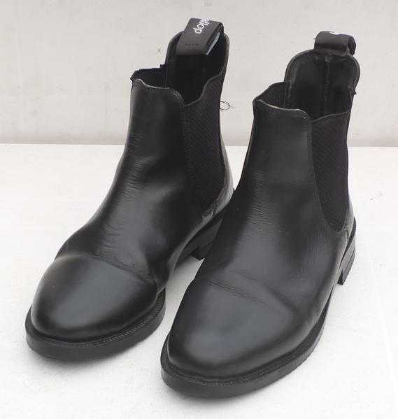 Ladies Herding Boots - Black leather elasticated - Size 7 to 8