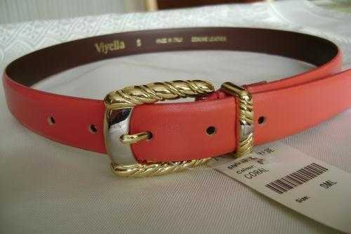 LADIES LUXURY  VIYELLA CORAL PINK LEATHER BELT