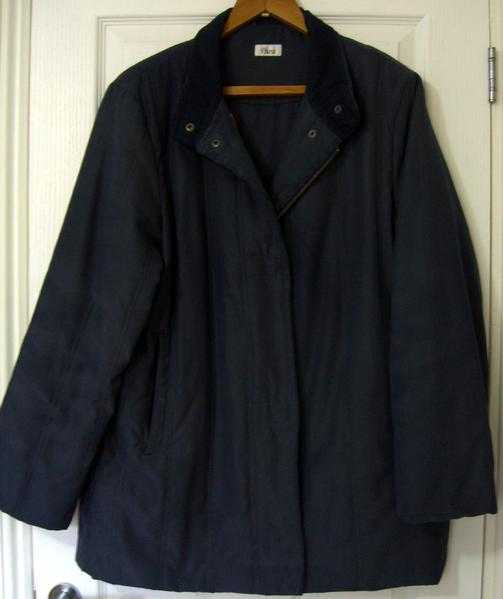 Ladies navy blue, lightly padded jacket