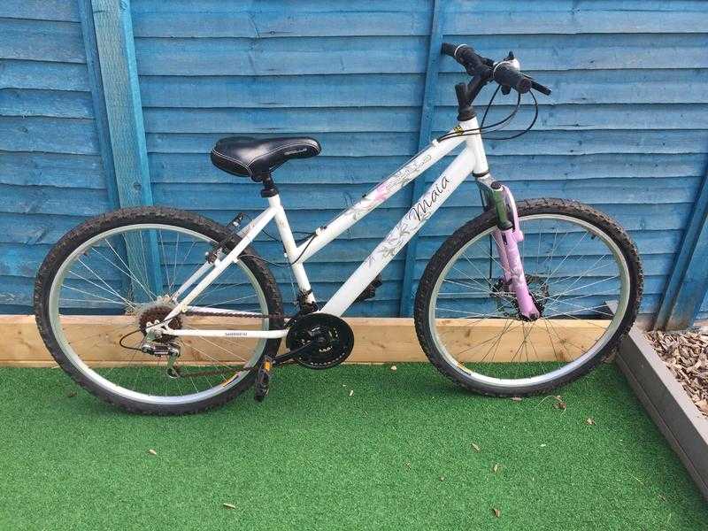 Ladies pink and white bike