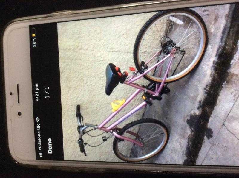 Ladies pink mountain bike