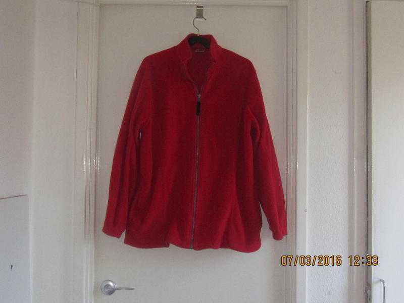 Ladies Red Woollen Coat - Fleece