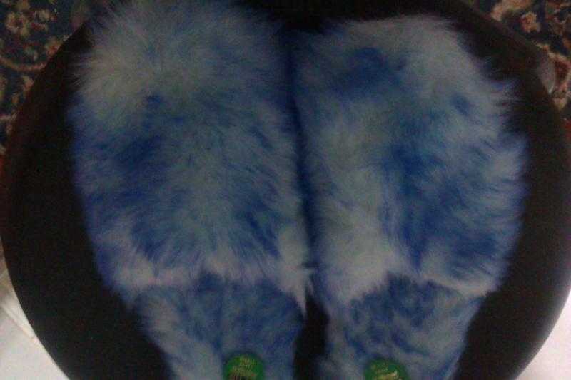 Ladies Retro Fluffy Slippers Size S