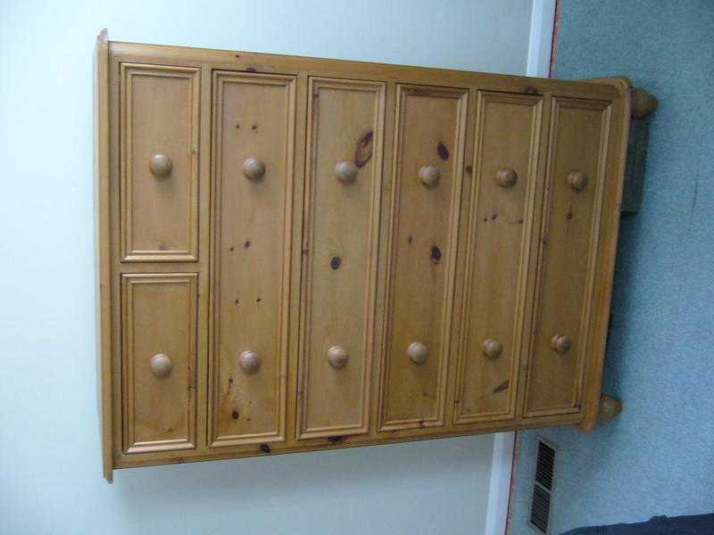 Large 2 over 5 pine chest of drawers