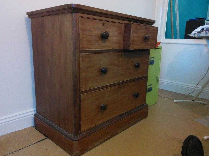 large 4 drawer mahogany chest