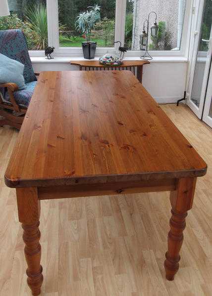 Large Antique Style Farmhouse Dining Table in Solid Pine