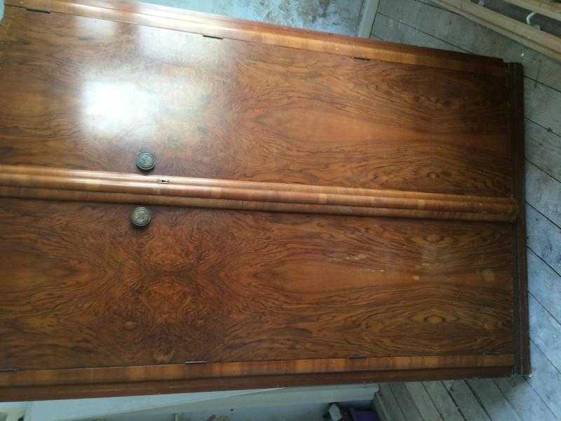 large antique walnut wardrobe .Beautiful solid wood .