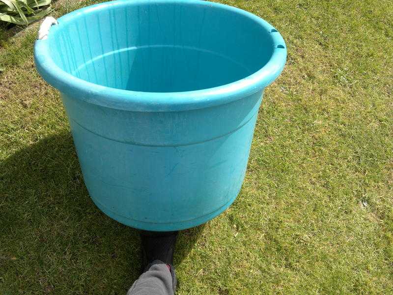 Large blue round bucket