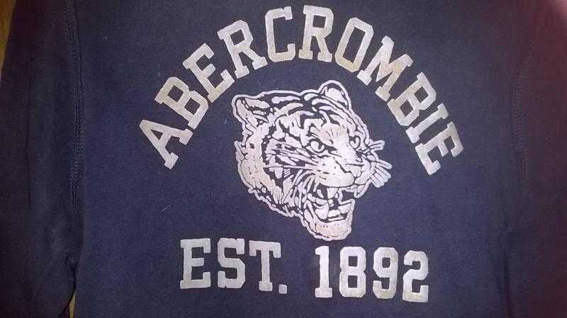 Large Boys navy Abercrombie hooded sweatshirt