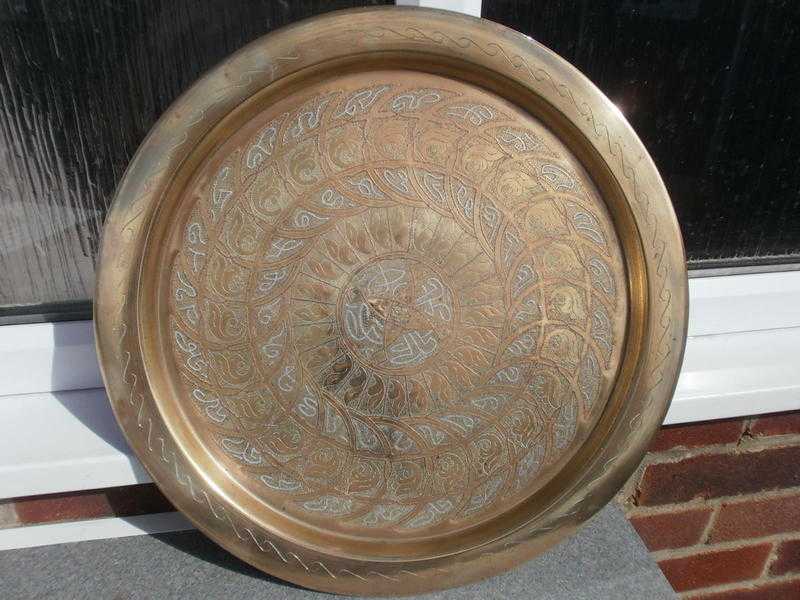 Large Brass Ornate Plate