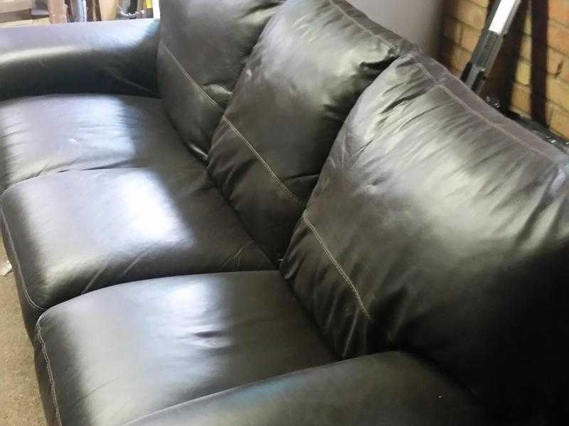 Large brown  leather settee