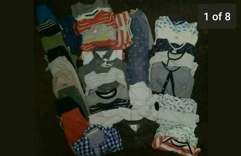 Large bundle of baby boys clothes 9-12 months. 38 items. NEXT, HampM...