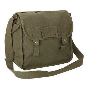 Large Cotton Canvas Side Bag - Olive - Free Shipping - New