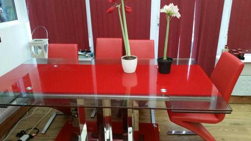 LARGE  EXTENDABLE TABLE AND CHAIRS