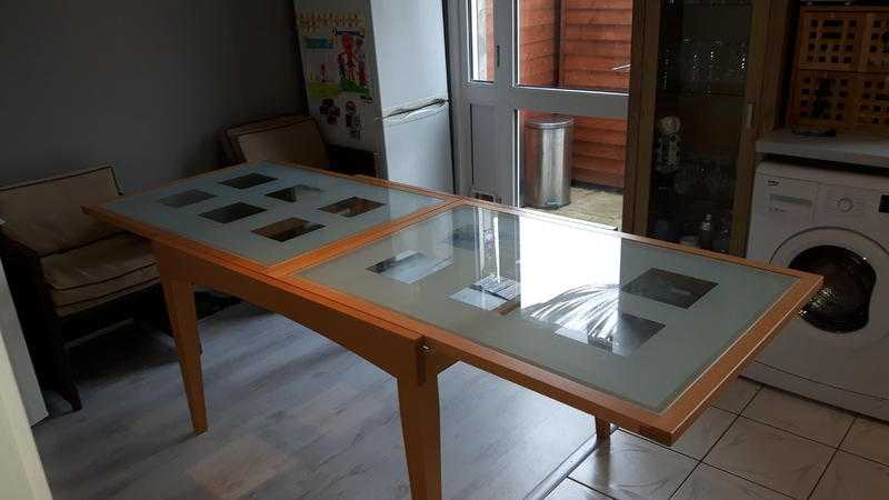 Large Extending Glass Dining Table