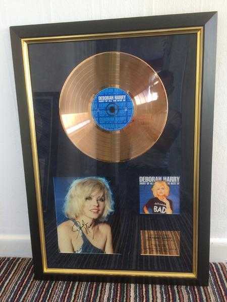 Large Framed Debbie Harry Gold Disc