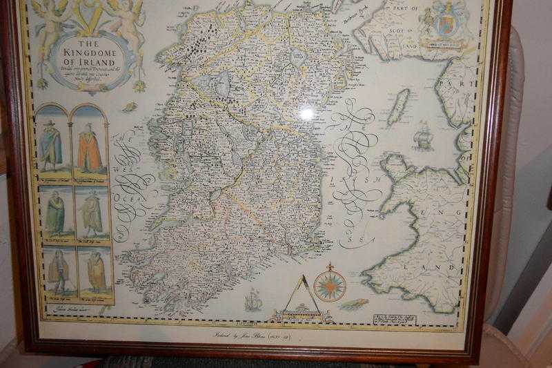 Large framed Map of Ireland (very detailed)