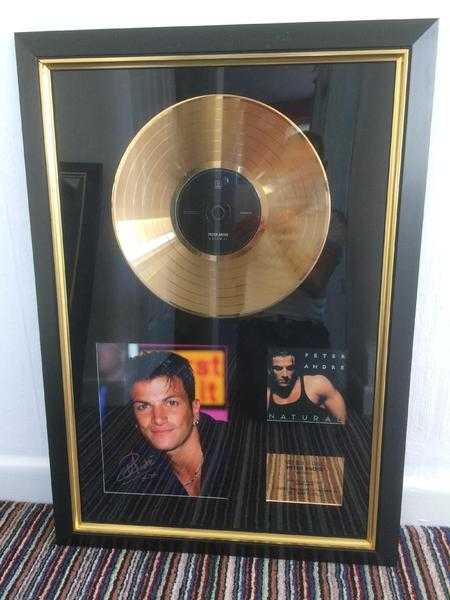 Large Framed Peter Andre Gold Disc
