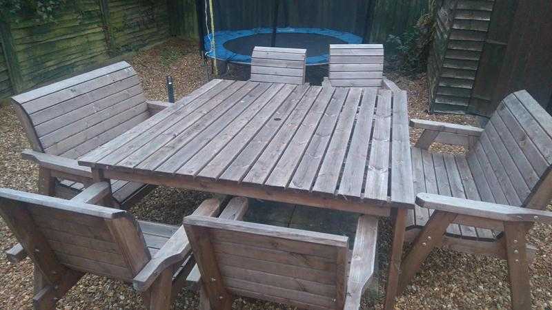 Large garden table and chairs