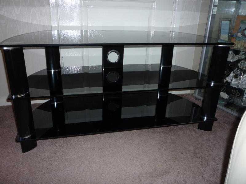 LARGE GLASS TV STAND