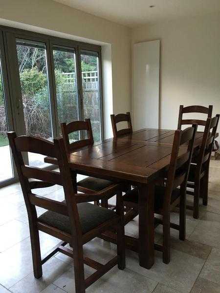 Large John Lewis Oak table and 6 chairs