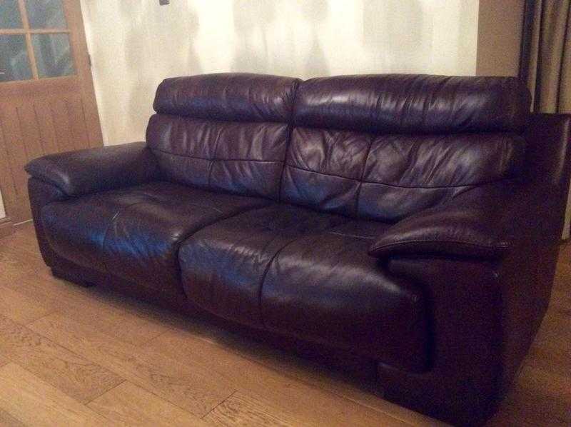 Large Leather 3 Seater Sofa