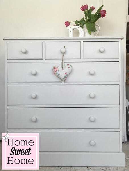 Large Painted Chest of Drawers - Home Sweet Home